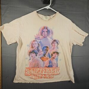 HM Stranger Things Graphic T-Shirt Pink Netflix Cast Eleven Kids US 16/18 L